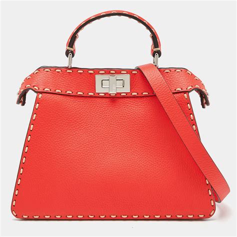 fendi mini peekaboo red|Fendi peekaboo iseeu mini.